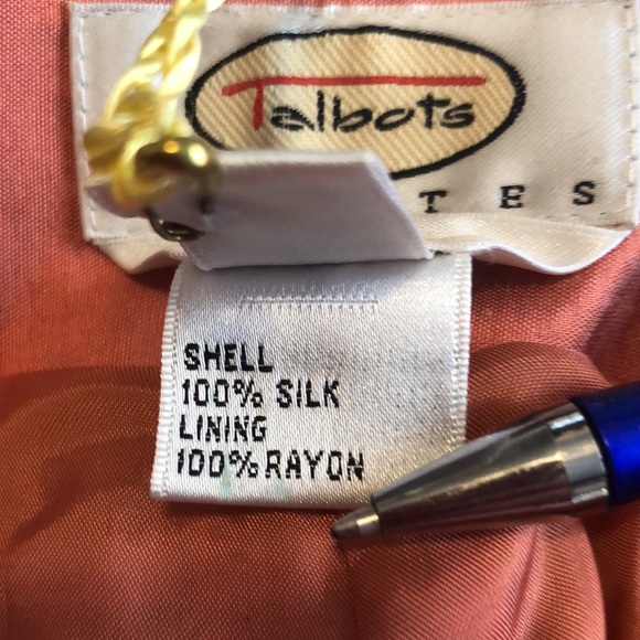 NWT Shantung Silk sz 8 peach Talbots Petites straight leg lined slacks - Picture 11 of 15